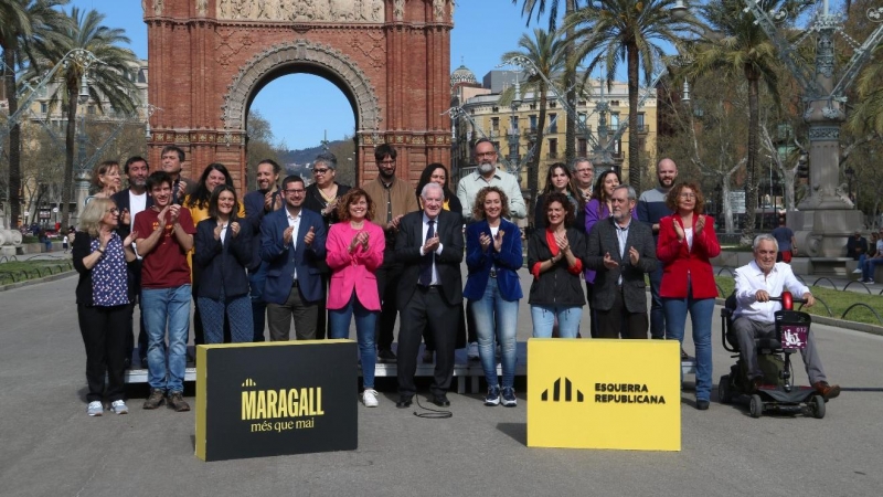 26/03/2023 - Els integrants de la candidatura d'ERC a Barcelona, que lidera Ernest Maragall.