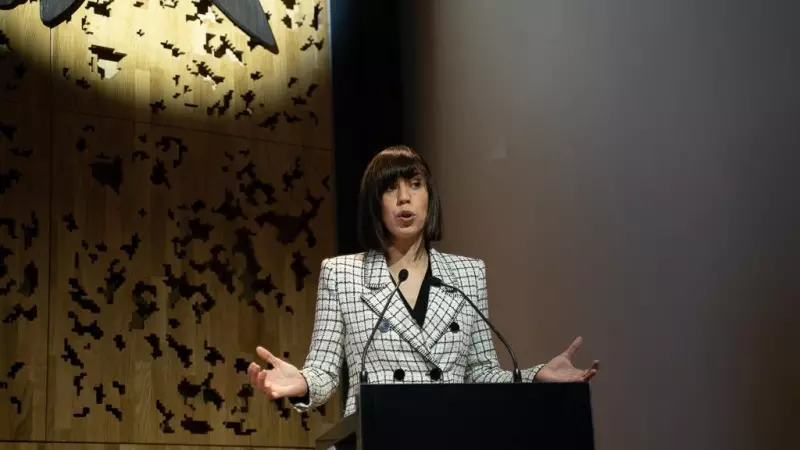 La ministra de Ciencia, Diana Morant, interviene en el acto de 'Público' sobre el hidrógeno verde.