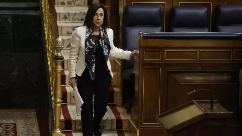 29/03/2023.- La ministra de Defensa, Margarita Robles durante la sesión de control al Gobierno celebrada este miércoles en el Congreso de los Diputados en Madrid. EFE/ Juan Carlos Hidalgo