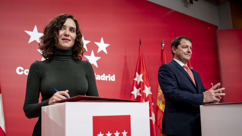 12/04/2023. Isabel Díaz Ayuso junto a Alfonso Fernández Mañueco, a 25 de noviembre de 2022, en Madrid.