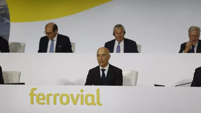 EL presidente de Ferrovial, Rafael del Pino, interviene en la junta que celebra este jueves la empresa en Madrid