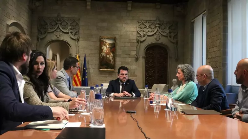 Reunió del president del Govern, Pere Aragonès, amb el Consell Acadèmic per a l'acord de claredat.