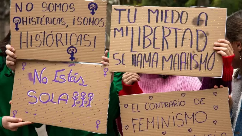15/04/2023.- Manifestación ante la Delegación del Gobierno en La Rioja con el lema 'Logroño contra la violencia sexual'. EFE/Raquel Manzanares