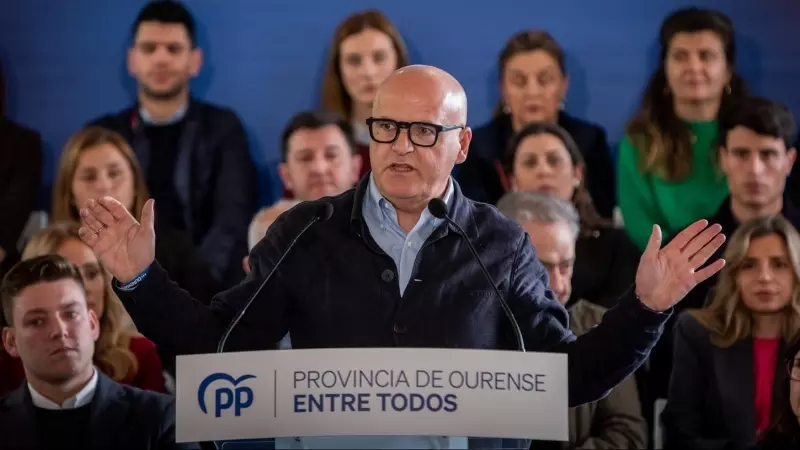 El presidente de PP de la provincia de Ourense, Manuel Baltar, en un acto del partido en Santa Cruz de Arrabaldo (Ourense). E.P./Agostime Iglesias