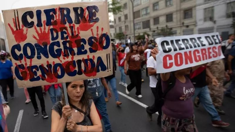 Protesta contra el Gobierno de la presidenta peruana Dina Boluarte durante la reciente crisis política, en Lima, a 17 de enero de 2023.