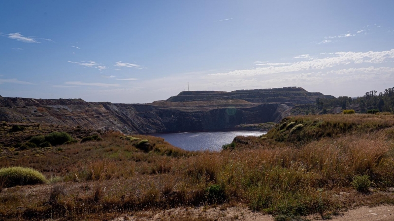 Zona minera de Aznalcollar, a 22 de abril de 2023, en Sevilla, (Andalucía, España). El 25 de abril de 1998 se produjo el desastre de Aznalcóllar, un desastre ecológico producido por un vertido de lodos tóxicos, que llegó al parque Nacional y Natural de Do