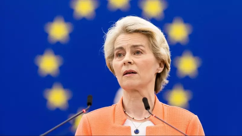 La presidenta de la Comisión Europea, Ursula von der Leyen, durante una sesión del Parlamento Europeo.