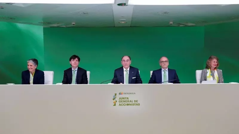 Los miembros del consejo de administración de Iberdrola durante la junta general de accionistas de la energética, celebrada en Bilbao.