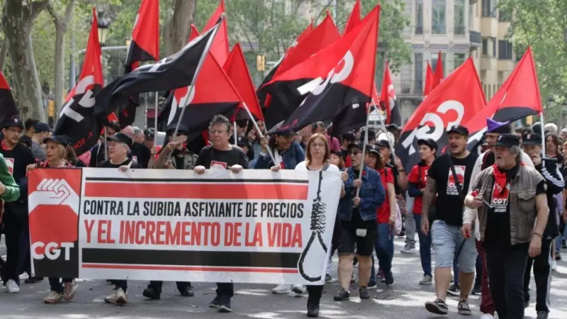 01/05/2023 - La manifestació de la CGT de Barcelona aquest 1 de maig.