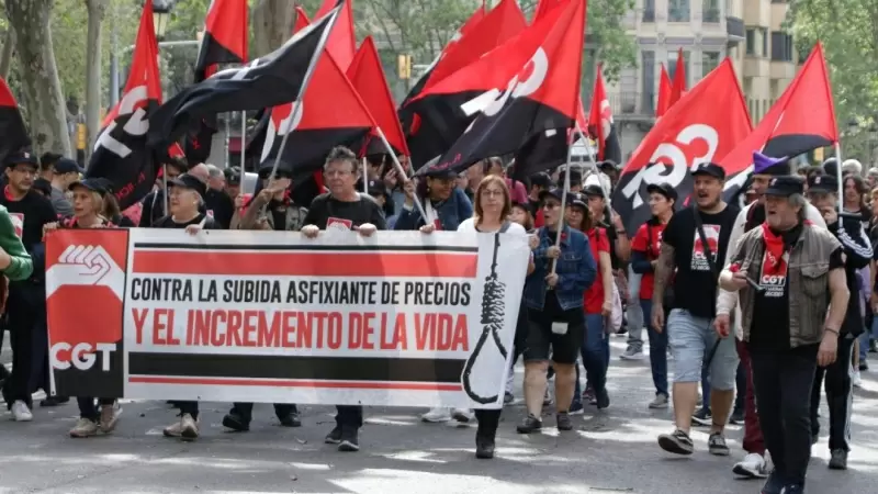 01/05/2023 - La manifestació de la CGT de Barcelona aquest 1 de maig.