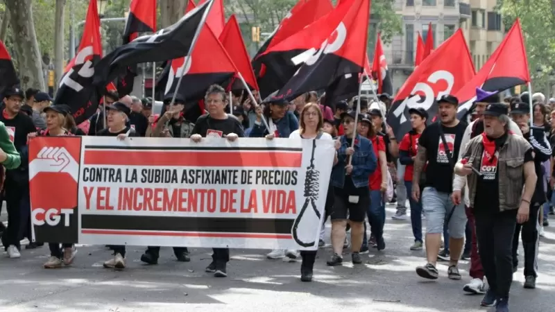 01/05/2023 - La manifestació de la CGT de Barcelona aquest 1 de maig.