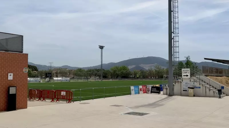 Vista del campo de fútbol municipal donde juega la Unificació Club de Fútbol Santa Perpètua.