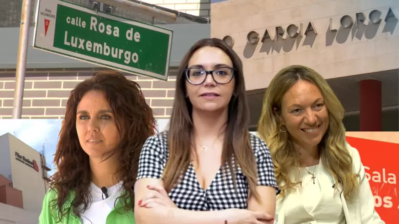 Imagen combinada de la alcaldesa de Rivas, Aída Castillejo (c), la vicealcaldesa, Mónica Carazo (i), y la concejala Vanessa Millán (d).