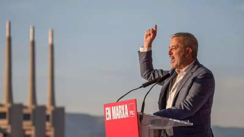 04/05/2023 - El alcaldable por Barcelona, Jaume Collboni, interviene durante un acto de precampaña del PSC