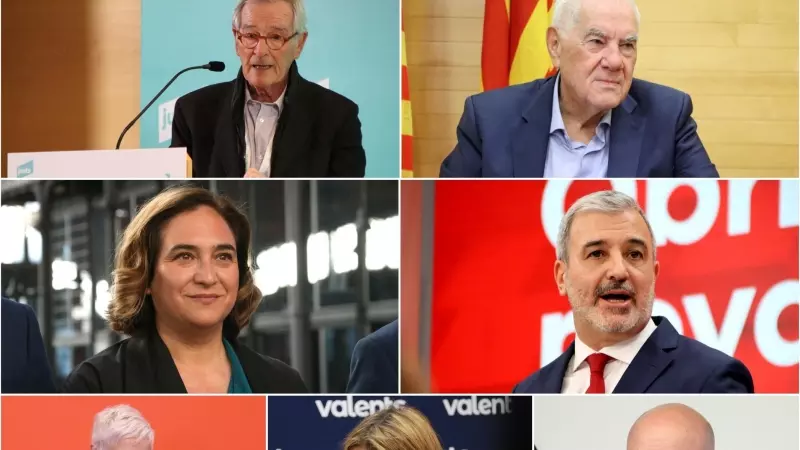 Collage dels caps de llista dels candidats de les formacions amb actual representació a l'Ajuntament de Barcelona.