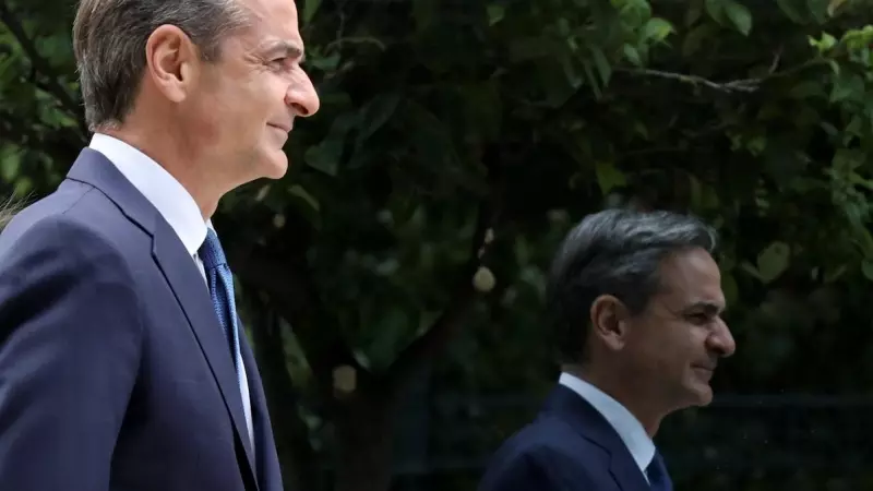 El primer ministro griego, Kyriakos Mitsotakis, en el Palacio Presidencial, tras recibir el mandato oficial para tratar de formar un gobierno de coalición después de las elecciones generales, en Atenas, a 22 de mayo de 2023.