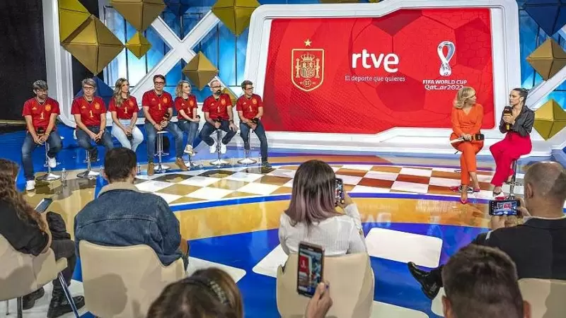 Parte del equipo de RTVE en el Mundial de Catar.