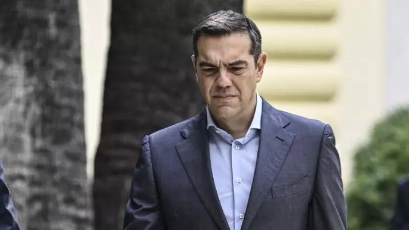 23/05/2023 - Alexis Tsipras abandona el Palacio Presidencial después de su reunión con la presidenta griega Katerina Sakellaropoulou, en Atenas a 23 de mayo de 2023.