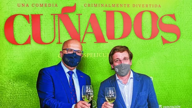 26/5/23 Baltar y Almeida, en el estreno de 'Cuñados' el  6 de abril de 2021 en Madrid.