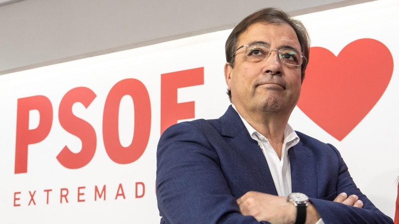 El presidente extremeño en funciones, Guillermo Fernández Vara, durante la reunión del Comité Ejecutivo Regional del PSOE de Extremadura, en la sede regional del PSOE, a 30 de mayo de 2023