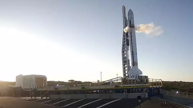 Imagen del cohete español Miura 1 antes de su lanzamiento.