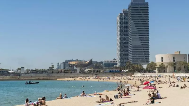 Las playas de Barcelona ya registran una actividad considerable.