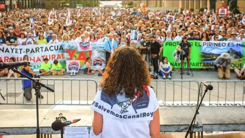 La manifestación en protesta contra Canal Roya en Zaragoza