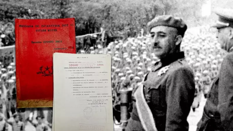 El general Franco pasa revista a las tropas.