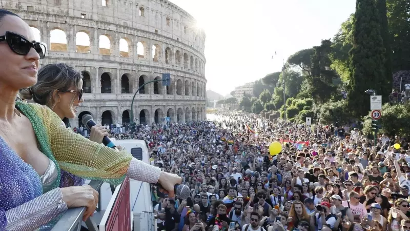 Desfile del orgullo LGTB en Roma, capital de Italia, a 10 de junio de 2023.