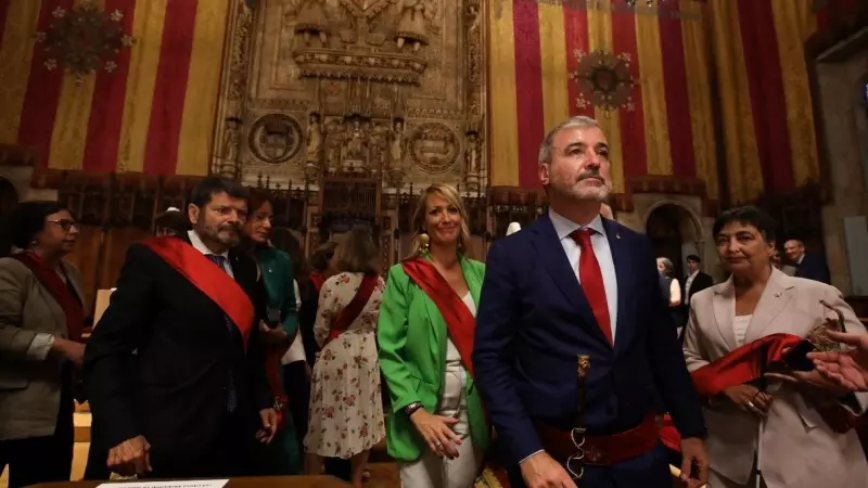 17/06/2023 - Jaume Collboni, en una imatge del ple d'investidura de l'Ajuntament de Barcelona, celebrat dissabte.