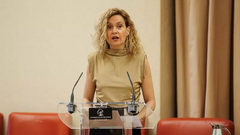 La presidenta del Congreso, Meritxell Batet, interviene durante un acto de recuerdo y homenaje a las víctimas del terrorismo, en el Congreso de los Diputados, a 27 de junio de 2023, en Madrid (España).