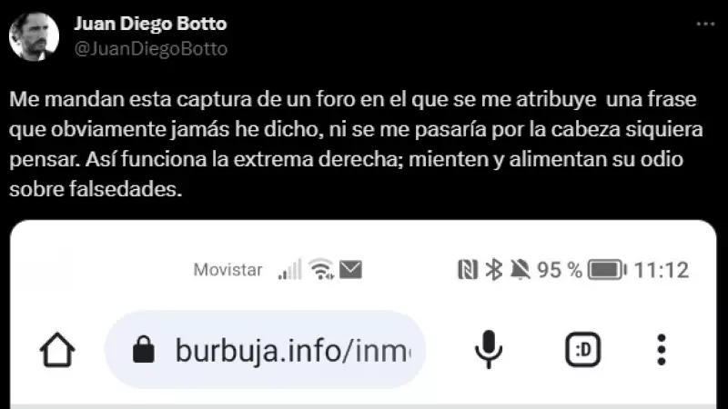 No, el actor Juan Diego Botto no ha dicho que 'si llega VOX al gobierno, entenderé que vuelva ETA'