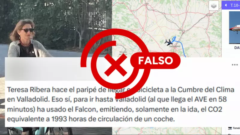No, la ministra Teresa Ribera no ha viajado el 10 de julio a Valladolid en Falcon