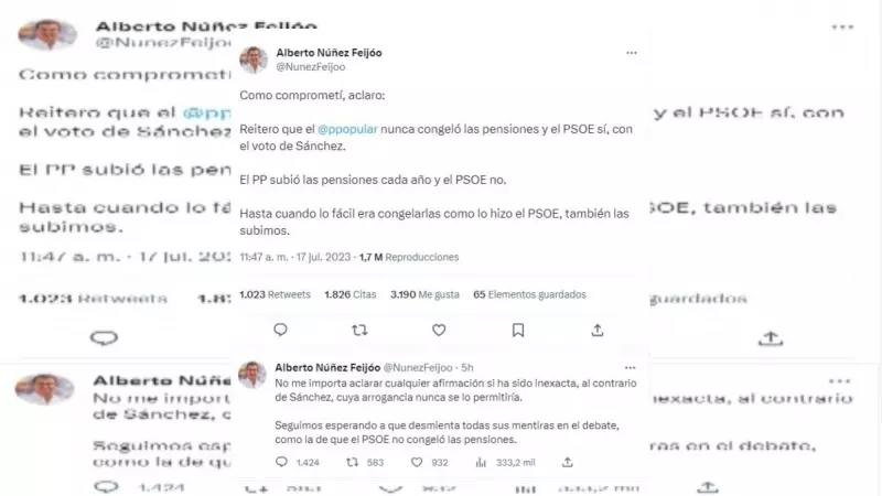 18/07/2023 Tuit publicado por Alberto Núñez Feijóo tras la entrevista en TVE
