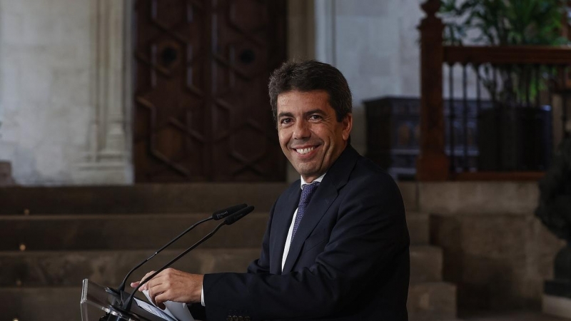 El 'president' de la Generalitat valenciana, Carlos Mazón, anuncia la composición del Consell de la XI Legislatura, en el Palau de la Generalitat, a 19 de julio de 2023 en València