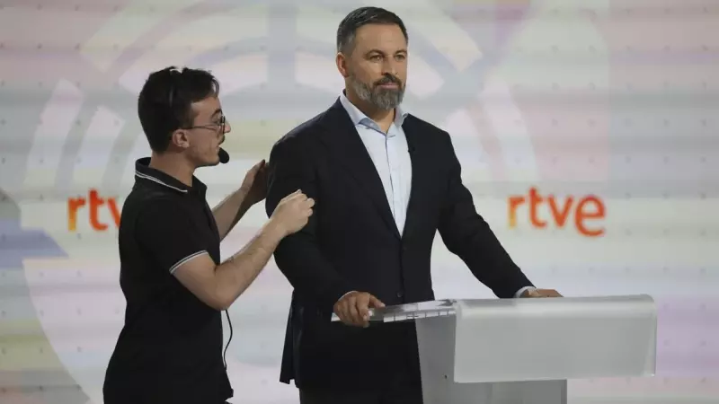 El candidato a la presidencia del Gobierno, Santiago Abascal, antes del inicio del debate electoral, a 19 de julio de 2023.