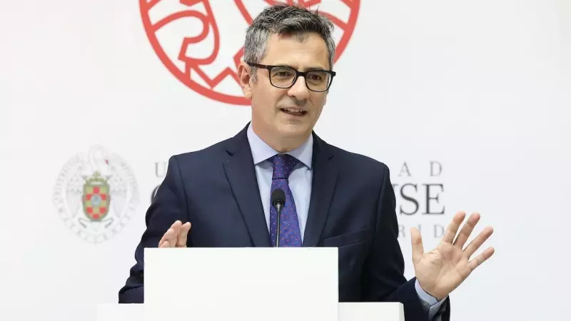 El ministro de la Presidencia, Félix Bolaños, durante su intervención en los Cursos de Verano de la UCM, a 21 de julio de 2023, en El Escorial.