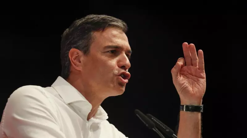 El presidente del Gobierno y candidato socialista Pedro Sánchez interviene durante un acto electoral del PSOE, a 20 de julio de 2023.