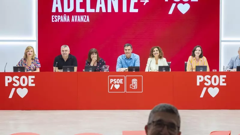 Imagen de la Ejecutiva Federal del PSOE celebrada este lunes en la sede de Ferraz.