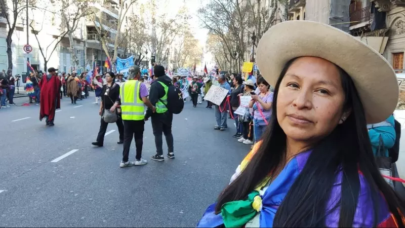 Marcha del Malón de la Paz por el centro de Buenos Aires