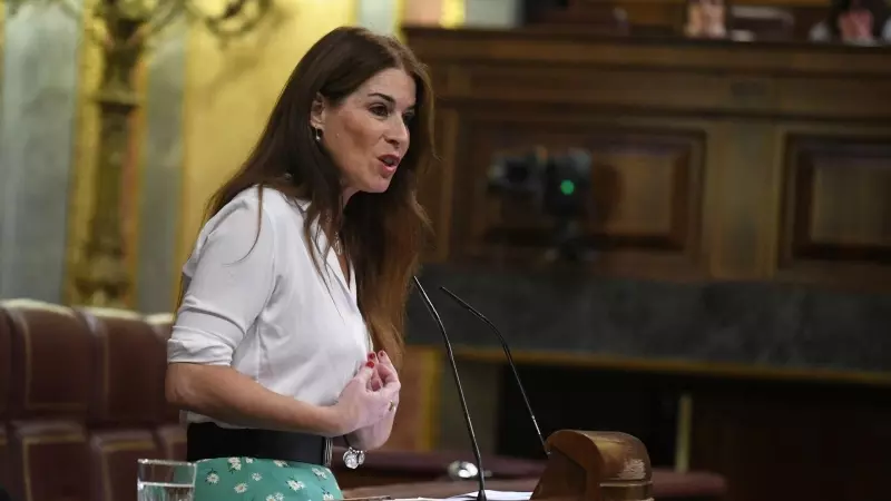 La diputada de Vox en el Congreso Carla Toscano interviene en una sesión plenaria en el Congreso de los Diputados, a 23 de noviembre de 2022, en Madrid (España).