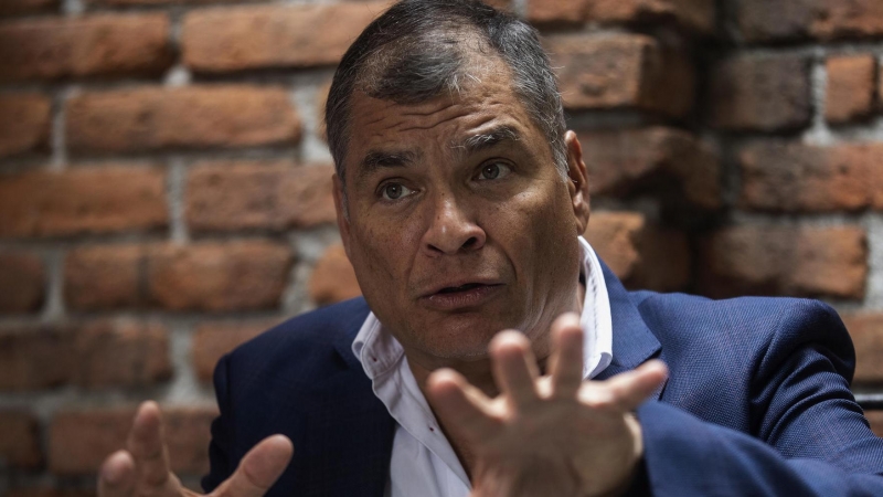 16/8/23 Rafael Correa, expresidente de Ecuador, durante la entrevista.