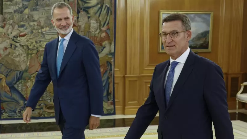 El rey Felipe VI recibe a Alberto Núñez Feijóo para mantener la ronda de consulta sobre la investidura.