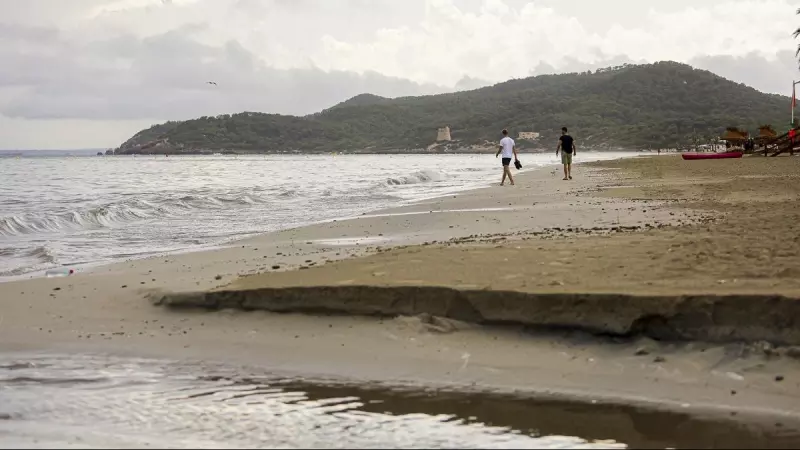 En la imagen, una playa de Ibiza. Emergencias informa de que la borrasca Betty ha dejado un total de 223 incidencias en Mallorca e Ibiza