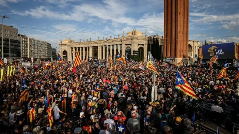 11/09/2023 - La manifestació de l'ANC d'aquest 11 de setembre del 2023 a la plaça Espanya de Barcelona.