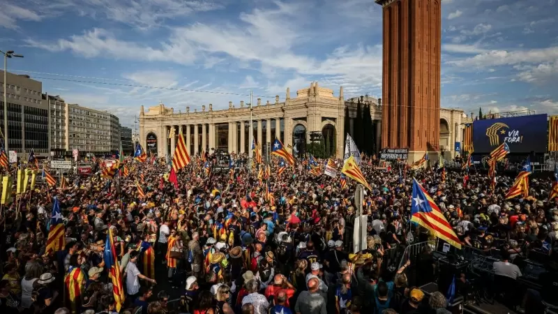 11/09/2023 - La manifestació de l'ANC d'aquest 11 de setembre del 2023 a la plaça Espanya de Barcelona.