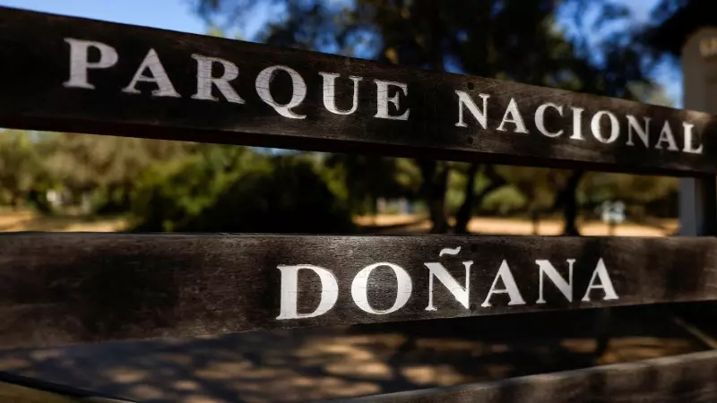 Cartel en la entrada del Parque Nacional de Doñana, en Almonte (Huelva). REUTERS/Marcelo del Pozo