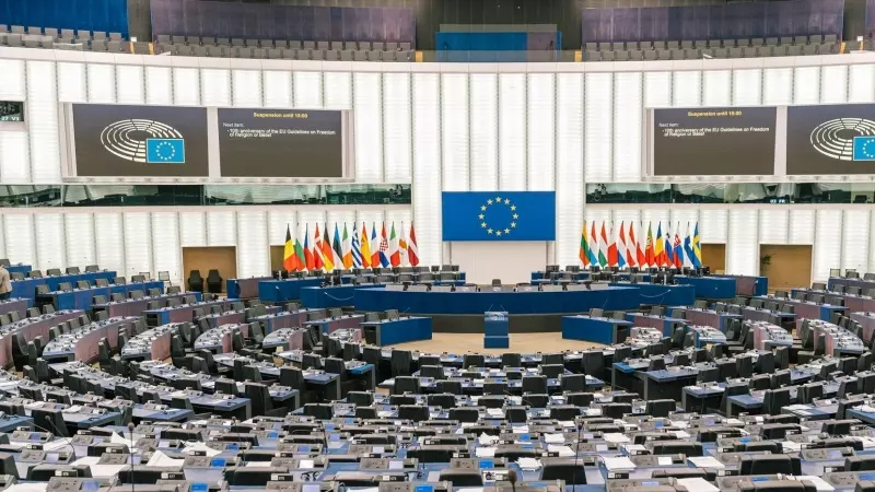 Vista general del hemiciclo del Parlamento Europeo, a 13 de julio de 2023.