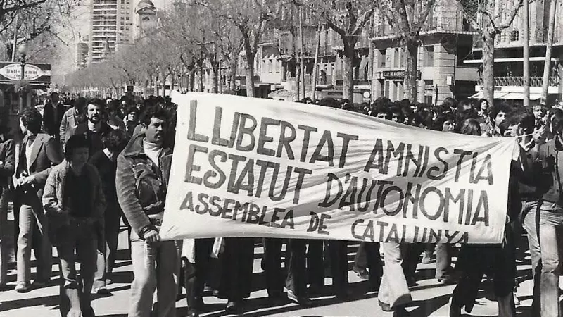 1976 - Manifestació per l'amnistia durant la Transició.