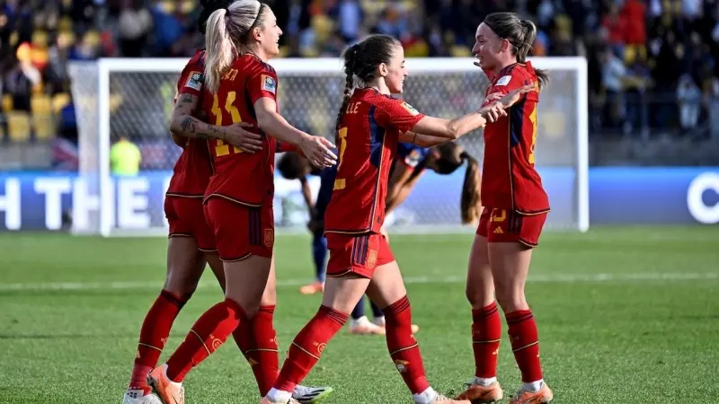 La jugadoras de la selección celebran su victoria ante Holanda durante los cuartos de final de la Copa Mundial Femenina de la FIFA 2023.